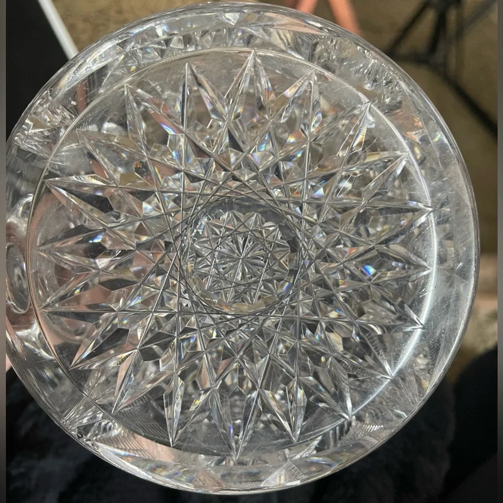 Antique American Brilliant Period (ABP) Cut Glass Pitcher, Starburst Pattern